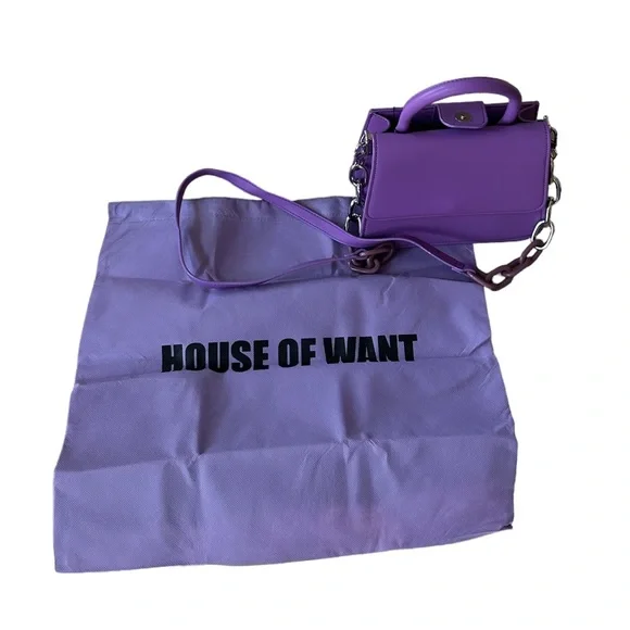 HOUSE OF WANT Vegan Leather Newbie Satchel Bag, purple - Picture 4 of 13